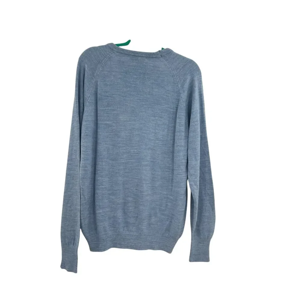 Vintage Christian Dior V Neck Sweater Blue Orlon Acrylic USA‎ Men’s XL